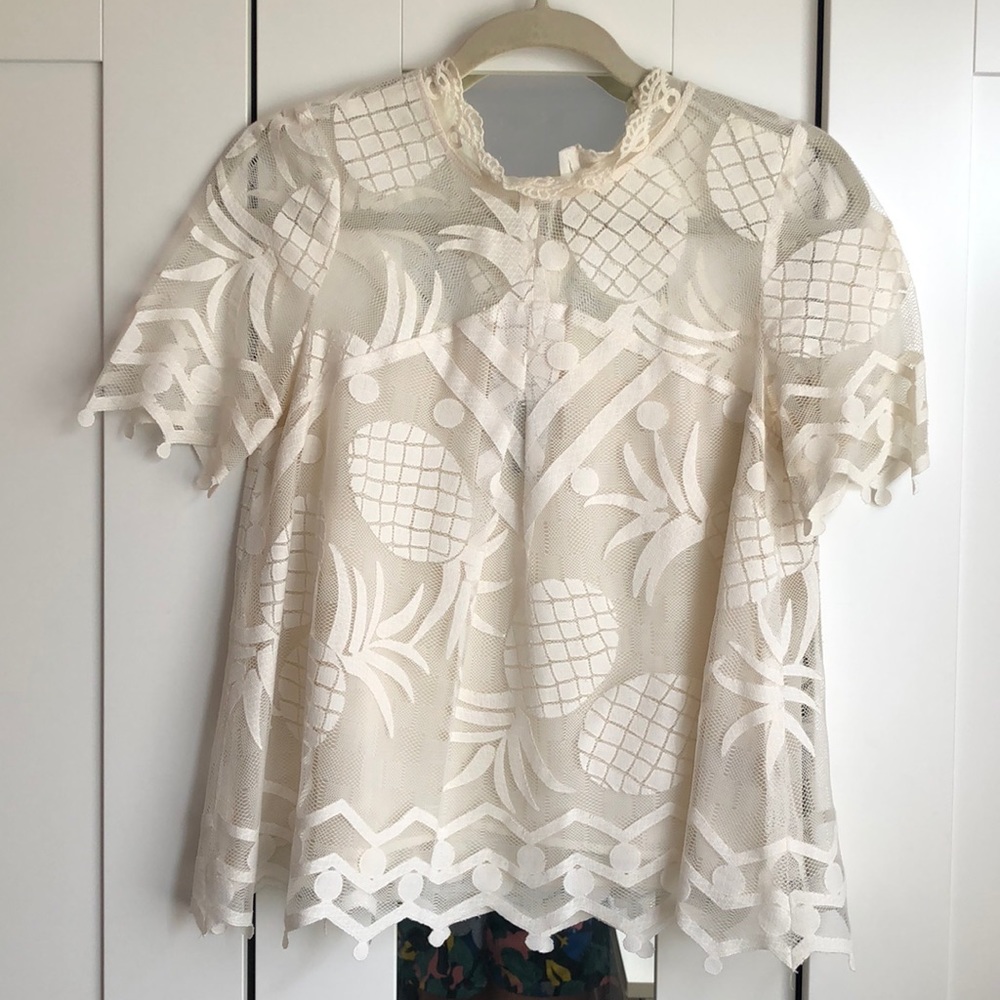 ANTHROPOLOGIE Pineapple Lace Blouse